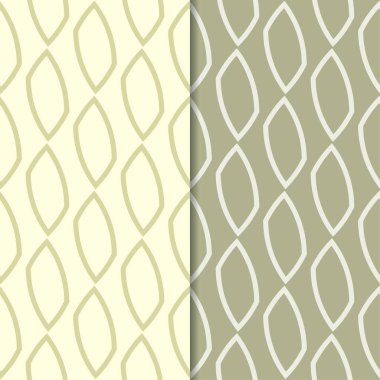 Zeytin yeşili geometrik süsler. Web, Tekstil ve duvar kağıtları için dikişsiz desen seti