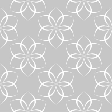 Gri ve beyaz çiçek süsleme. Tekstil ve duvar kağıtları için seamless modeli