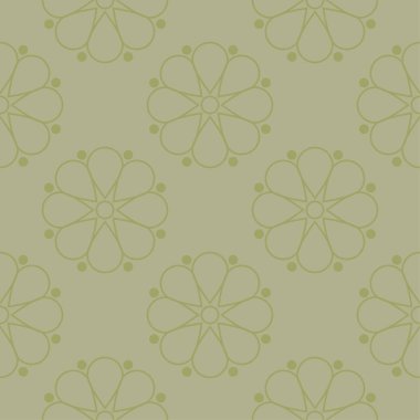 Zeytin yeşili ve gri çiçek süsleme. Tekstil ve duvar kağıtları için seamless modeli