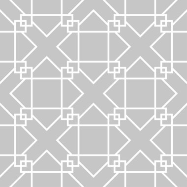 Gri ve beyaz geometrik süsleme. Web, Tekstil ve duvar kağıtları için seamless modeli