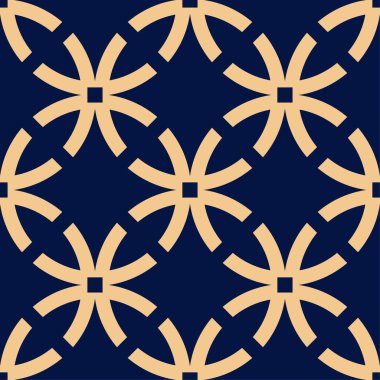 Altın mavi geometrik süsleme. Web, Tekstil ve duvar kağıtları için seamless modeli