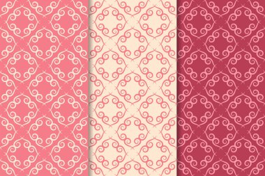 Çiçek süsler kümesi. Kiraz kırmızısı dikey Dikişsiz desen. Duvar kağıdı arka plan