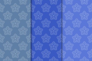 Çiçek süsler kümesi. Mavi dikey Dikişsiz desen. Duvar kağıdı arka plan