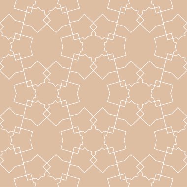 Bej ve beyaz geometrik süsleme. Web, Tekstil ve duvar kağıtları için seamless modeli