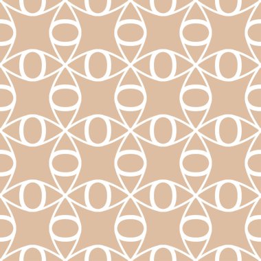 Bej ve beyaz geometrik süsleme. Web, Tekstil ve duvar kağıtları için seamless modeli