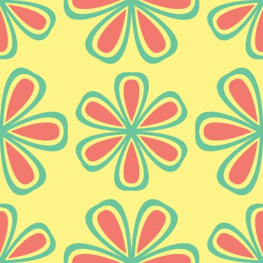 Çok sorunsuz çiçek arka plan renkli. Pembe mavi yeşil ve sarı desen Tekstil ve duvar kağıtları için