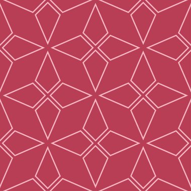 Geometrik süsleme. Kırmızı ve soluk pembe seamless modeli web, Tekstil ve duvar kağıtları için