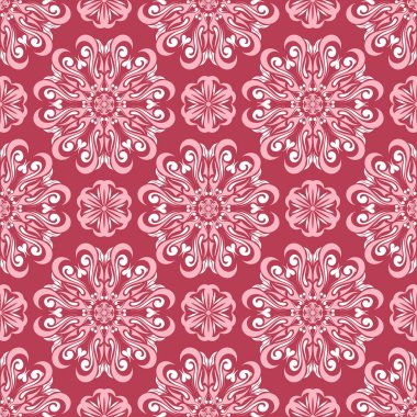 Çiçek kırmızı sorunsuz arka plan bej desenli. Arka plan duvar kağıtları, Tekstil ve kumaş için