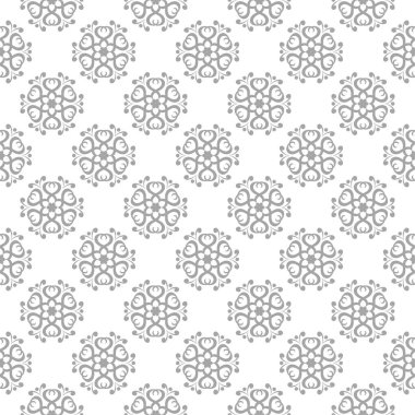 Işık gri ve beyaz çiçek süsleme. Tekstil ve duvar kağıtları için seamless modeli