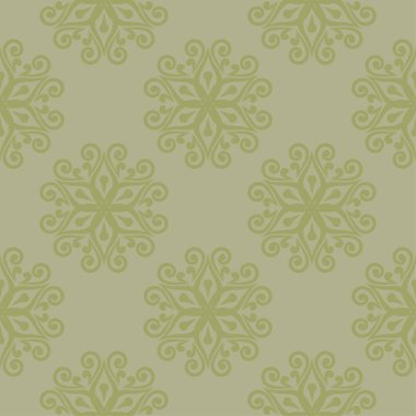 Zeytin yeşili çiçek süsleme. Tekstil ve duvar kağıtları için seamless modeli