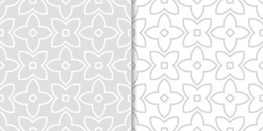 Işık gri geometrik süsler. Web, Tekstil ve duvar kağıtları için dikişsiz desen seti