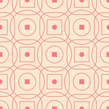 Kırmızı ve bej geometrik süsleme. Web, Tekstil ve duvar kağıtları için seamless modeli