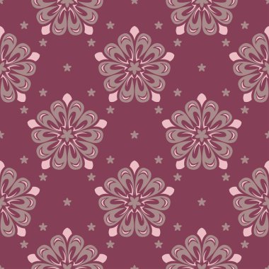 Sorunsuz arka plan. Çiçek mor kırmızı desenli duvar kağıtları, Tekstil ve kumaş için