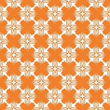 Turuncu ve beyaz çiçek süsleme. Tekstil ve duvar kağıtları için seamless modeli