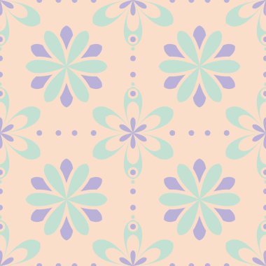 Sorunsuz çiçek desenli. Duvar kağıtları, Tekstil ve kumaş için bej mor ve mavi arka plan