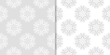 Işık gri çiçek arka planlar. Tekstil ve duvar kağıtları için dikişsiz desen seti