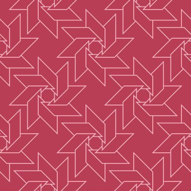 Geometrik süsleme. Kırmızı ve soluk pembe seamless modeli web, Tekstil ve duvar kağıtları için