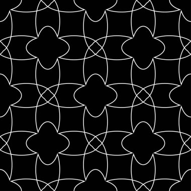 Geometrik süsleme. Siyah ve beyaz seamless modeli web, Tekstil ve duvar kağıtları için