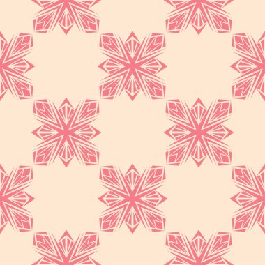 Bej renkli arka plan üzerinde kırmızı çiçek tasarım. Tekstil ve duvar kağıtları için seamless modeli