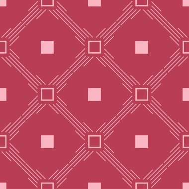Geometrik süsleme. Kırmızı ve soluk pembe seamless modeli web, Tekstil ve duvar kağıtları için