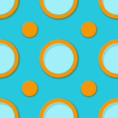 Kesintisiz geometrik arka plan. Mavi ve turuncu 3d model daire içine alın. Vektör çizim