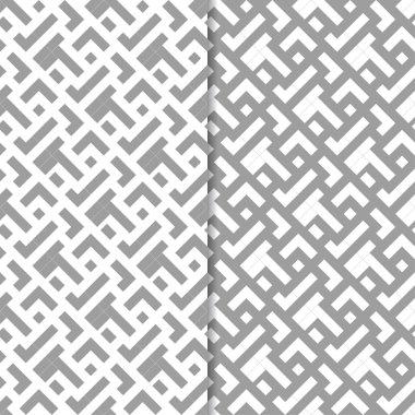 Gri ve beyaz geometrik parmak izi. Web, Tekstil ve duvar kağıtları için dikişsiz desen seti