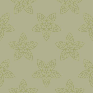 Zeytin yeşili çiçek süsleme. Tekstil ve duvar kağıtları için seamless modeli