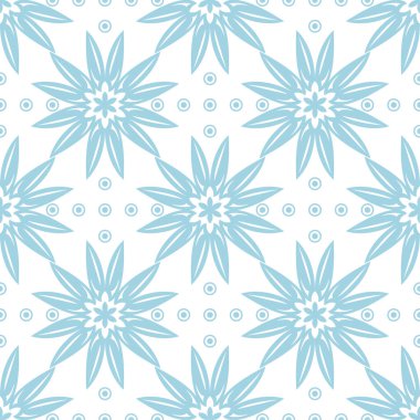 Beyaz zemin üzerine mavi çiçek seamless modeli. Tekstil ve duvar kağıtları için sorunsuz tasarım