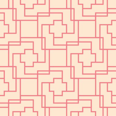 Kırmızı ve bej geometrik seamless modeli web, Tekstil ve duvar kağıtları için
