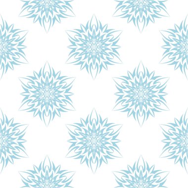 Beyaz zemin üzerine mavi çiçek tasarım. Tekstil ve duvar kağıtları için seamless modeli