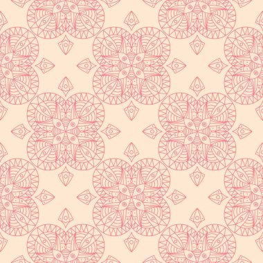 Geometrik süsleme pembe ve bej. Web, Tekstil ve duvar kağıtları için seamless modeli
