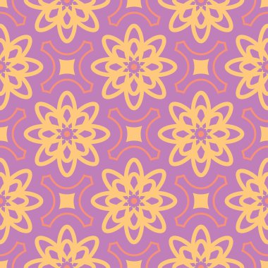 Çiçek seamless modeli. Tekstil ve duvar kağıtları için renkli tasarımı ile parlak mor arka plan