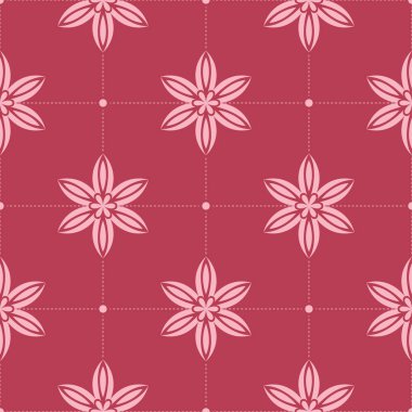 Kırmızı çiçek sorunsuz arka plan. Tekstil ve duvar kağıtları için dekoratif desen