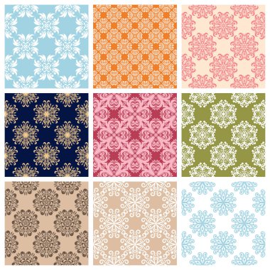 Duvar kağıtları, Tekstil ve kumaş çiçek desenleri ile sorunsuz kökenden ayarla