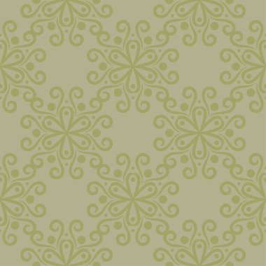 Zeytin yeşili çiçek süsleme. Tekstil ve duvar kağıtları için seamless modeli