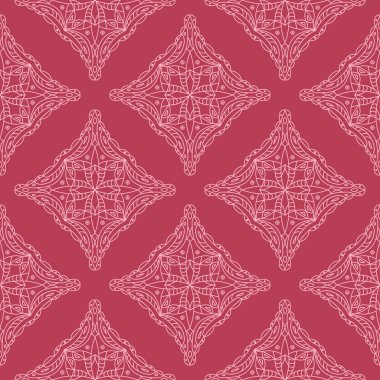 Geometrik süsleme. Kırmızı ve soluk pembe seamless modeli web, Tekstil ve duvar kağıtları için