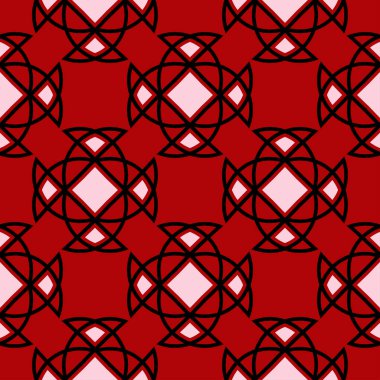 Geometrik seamless modeli. Siyah kırmızı beyaz bir arka plan duvar kağıtları, Tekstil ve kumaş için