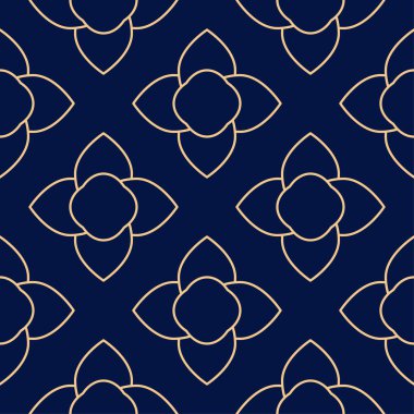 Altın mavi geometrik seamless modeli web, Tekstil ve duvar kağıtları için