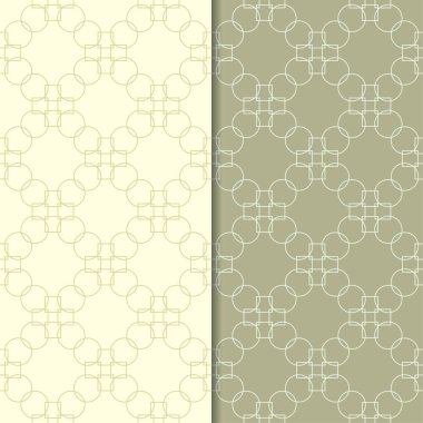 Zeytin yeşili geometrik süsler. Web, Tekstil ve duvar kağıtları için dikişsiz desen seti