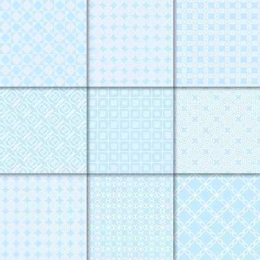 Geometrik mavi soyut Dikişsiz desen. Arka planlar için duvar kağıdı, tekstil