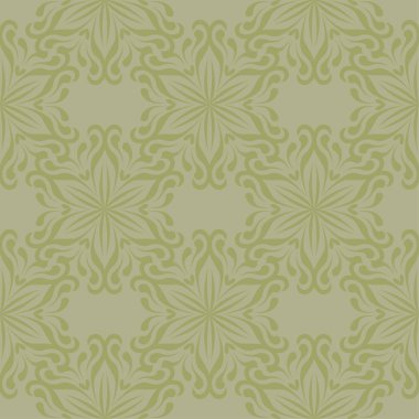 Zeytin yeşili çiçek süsleme. Tekstil ve duvar kağıtları için seamless modeli