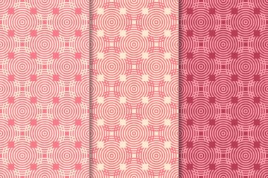 Kiraz kırmızısı geometrik süsler. Web, Tekstil ve duvar kağıtları için dikey Dikişsiz desen seti