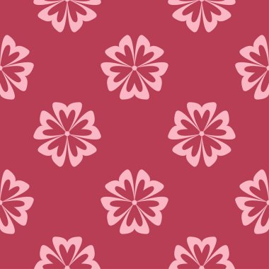 Kırmızı çiçek sorunsuz arka plan. Tekstil ve duvar kağıtları için dekoratif desen