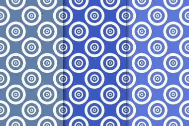 Mavi geometrik süsler. Web, Tekstil ve duvar kağıtları için dikey Dikişsiz desen seti