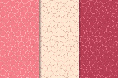 Kiraz kırmızısı geometrik süsler. Web, Tekstil ve duvar kağıtları için dikey Dikişsiz desen seti