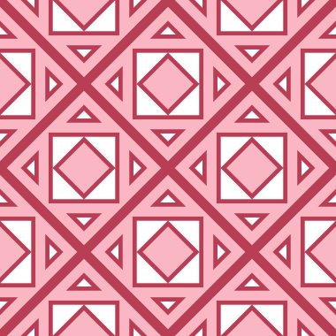 Geometrik seamless modeli. Duvar kağıtları, Tekstil ve kumaş için soluk kırmızı ve bej arka plan