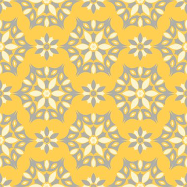 Sorunsuz çiçek desenli. Parlak sarı arka plan duvar kağıtları, Tekstil ve kumaş için çiçek tasarımları ile