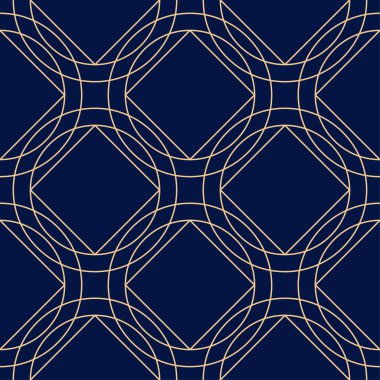 Geometrik süsleme. Altın mavi seamless modeli web, Tekstil ve duvar kağıtları için