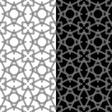 Siyah ve beyaz geometrik Dikişsiz desen web, Tekstil ve duvar kağıtları için