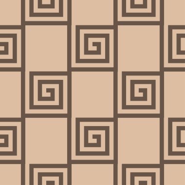 Bej ve kahverengi geometrik süsleme. Web, Tekstil ve duvar kağıtları için seamless modeli